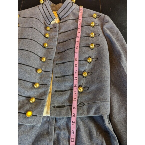 1950s West Point Academy Cadet Wool Coat Jacket Military Gray Gold Buttons Small - Picture 13 of 16